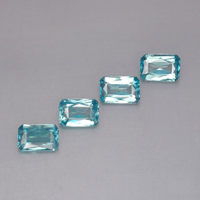  ct natürliche blauer Zirkon-Edelsteine, Smaragdschliff, VS