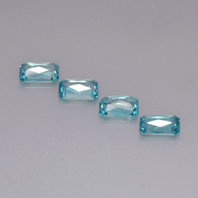 ct natürliche blauer Zirkon-Edelsteine, Smaragdschliff, VS