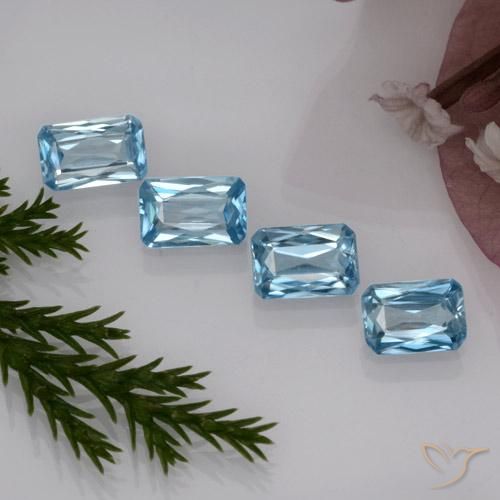 2,94 ct natürliche blauer Zirkon-Edelsteine, Smaragdschliff, VS