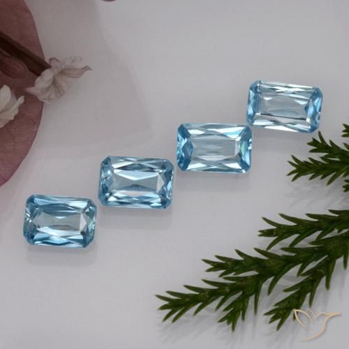 2,94 ct natürliche blauer Zirkon-Edelsteine, Smaragdschliff, VS