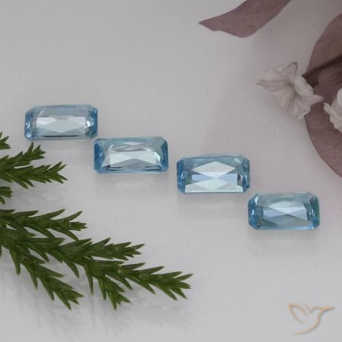 2,94 ct natürliche blauer Zirkon-Edelsteine, Smaragdschliff, VS