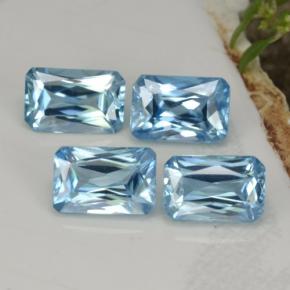 3,73 ct natürliche blauer Zirkon-Edelsteine, Smaragdschliff, VS