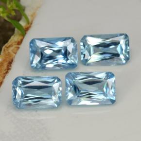 3,73 ct natürliche blauer Zirkon-Edelsteine, Smaragdschliff, VS