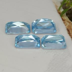 3,73 ct natürliche blauer Zirkon-Edelsteine, Smaragdschliff, VS