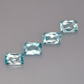  ct natürliche Blau Zirkon-Edelsteine, Smaragdschliff, VS