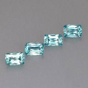  ct natürliche blauer Zirkon-Edelsteine, Smaragdschliff, VS