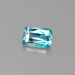 0,78 ctw natürlicher blauer Zirkon, Smaragdschliff, VS