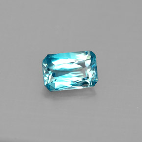 0,78 ctw natürlicher blauer Zirkon, Smaragdschliff, VS