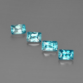  ct natürliche blauer Zirkon-Edelsteine, Smaragdschliff, VS