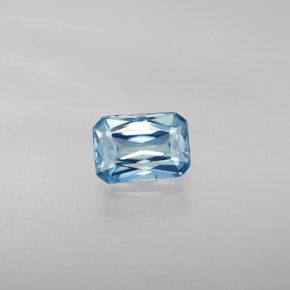 1,30 ctw natürlicher blauer Zirkon, Smaragdschliff, VVS-VS