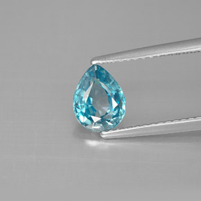 1,50 ctw natürlicher blauer Zirkon, Birnenform, VVS-VS