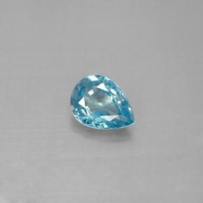 1,67 ctw natürlicher blauer Zirkon, Birnenform, VVS