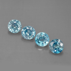 2,36 ct natürliche blauer Zirkon-Edelsteine, Rundschliff, VS