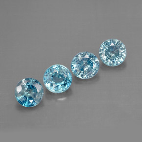 2,36 ct natürliche blauer Zirkon-Edelsteine, Rundschliff, VS