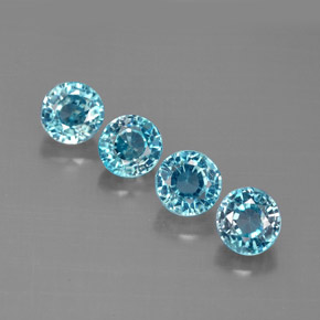  ct natürliche blauer Zirkon-Edelsteine, Rundschliff, VS