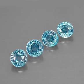  ct natürliche blauer Zirkon-Edelsteine, Rundschliff, VS