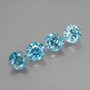  ct natürliche blauer Zirkon-Edelsteine, Rundschliff, VS