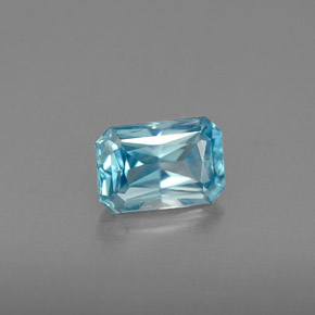 1,39 ctw natürlicher blauer Zirkon, Smaragdschliff, VVS