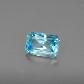 1,39 ctw natürlicher blauer Zirkon, Smaragdschliff, VVS