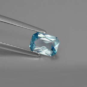 0,99 ctw natürlicher blauer Zirkon, Smaragdschliff, VVS