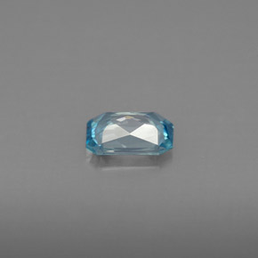 0,99 ctw natürlicher blauer Zirkon, Smaragdschliff, VVS