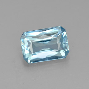 1,20 ctw natürlicher blauer Zirkon, Smaragdschliff, VVS