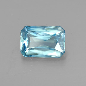 1,20 ctw natürlicher blauer Zirkon, Smaragdschliff, VVS