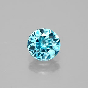 0,63 ctw natürlicher blauer Zirkon, Rundschliff, VVS-VS