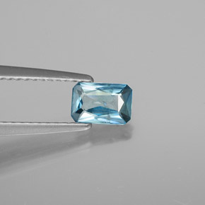 0,66 ctw natürlicher blauer Zirkon, Smaragdschliff, SI