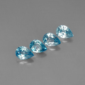  ct natürliche blauer Zirkon-Edelsteine, Birnenform, VVS-VS