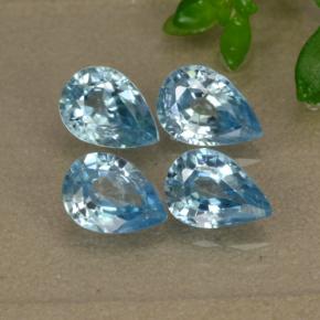 4,14 ct natürliche blauer Zirkon-Edelsteine, Birnenform, VVS-VS
