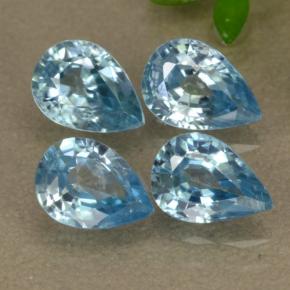 4,14 ct natürliche blauer Zirkon-Edelsteine, Birnenform, VVS-VS