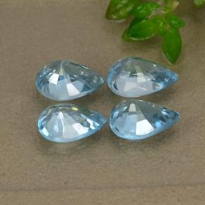 4,14 ct natürliche blauer Zirkon-Edelsteine, Birnenform, VVS-VS