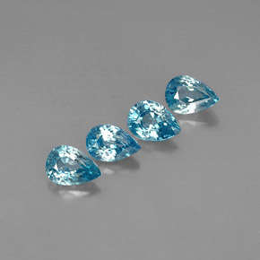  ct natürliche blauer Zirkon-Edelsteine, Birnenform, VVS-VS