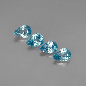  ct natürliche blauer Zirkon-Edelsteine, Birnenform, VVS-VS