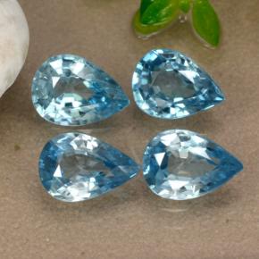 3,79 ct natürliche blauer Zirkon-Edelsteine, Birnenform, VVS-VS