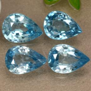 3,79 ct natürliche blauer Zirkon-Edelsteine, Birnenform, VVS-VS