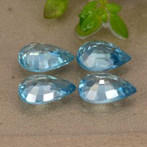 3,79 ct natürliche blauer Zirkon-Edelsteine, Birnenform, VVS-VS