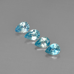 4,07 ct natürliche blauer Zirkon-Edelsteine, Birnenform, VVS-VS