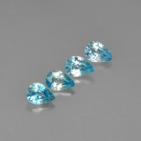 4,07 ct natürliche blauer Zirkon-Edelsteine, Birnenform, VVS-VS