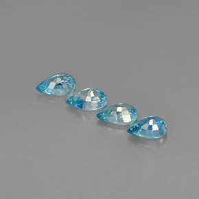 4,07 ct natürliche blauer Zirkon-Edelsteine, Birnenform, VVS-VS