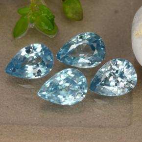 4,33 ct natürliche blauer Zirkon-Edelsteine, Birnenform, VVS-VS