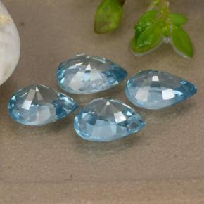 4,33 ct natürliche blauer Zirkon-Edelsteine, Birnenform, VVS-VS