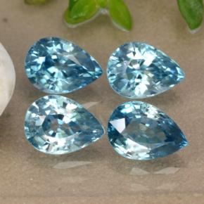4,53 ct natürliche blauer Zirkon-Edelsteine, Birnenform, VVS-VS