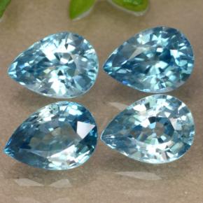 4,53 ct natürliche blauer Zirkon-Edelsteine, Birnenform, VVS-VS