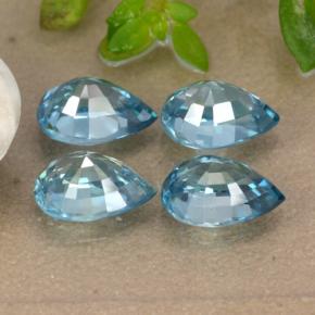 4,53 ct natürliche blauer Zirkon-Edelsteine, Birnenform, VVS-VS