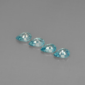  ct natürliche blauer Zirkon-Edelsteine, Birnenform, VVS-VS