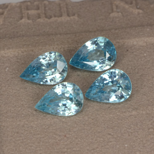 3,66 ct natürliche blauer Zirkon-Edelsteine, Birnenform, VVS-VS