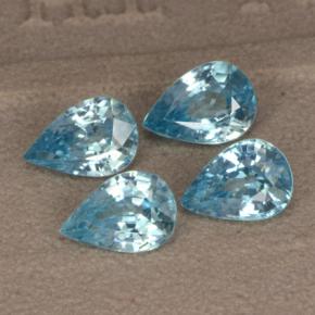 3,66 ct natürliche blauer Zirkon-Edelsteine, Birnenform, VVS-VS