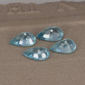3,66 ct natürliche blauer Zirkon-Edelsteine, Birnenform, VVS-VS